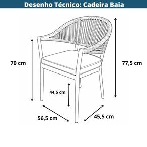 Cadeira Empilhavel Baia Amalfi Caraiva Aluminio Encosto Trama Corda Nautica Almofada Fendi